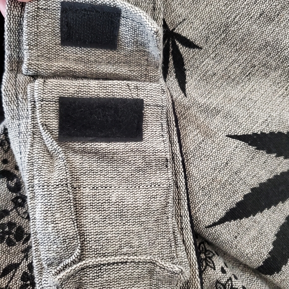 RISING INT'L Gray Black Woven Fabric Hobo Zip Shoulder Bag Floral & Hemp Boho - Picture 8 of 16